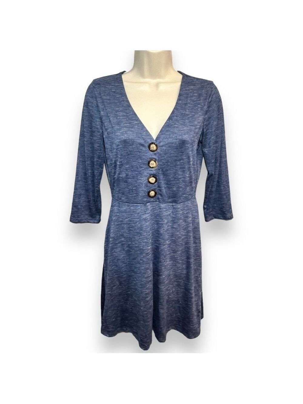 Altar’d State Women’s Lexia Fit and Flare Dress Denim Blue Size Small